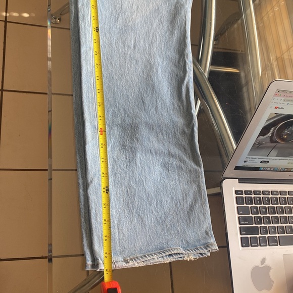 **LEVI’S** Levis 501 Jeans Mens 36x29 Light Wash Straight Leg Button Fly Stretch - Picture 12 of 15